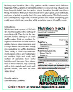 FitQuick Java Chip Back Label