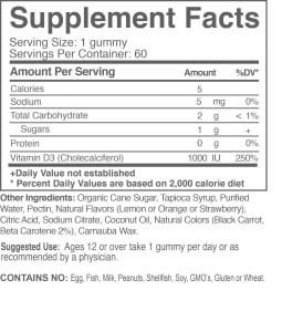 Vibrant D3 vegan gummies