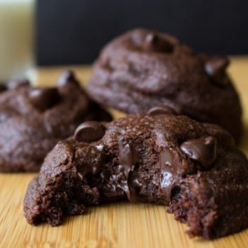 double chocolate vegan protein cookies