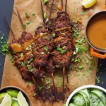 Meaty Seitan Satay with Peanut Sauce