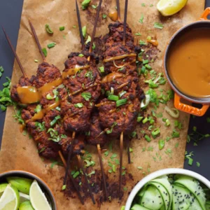 Meaty Seitan Satay with Peanut Sauce