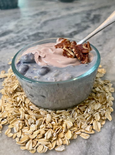 Vegan Proteins Nutty Maple Blueberry Overnight Oats